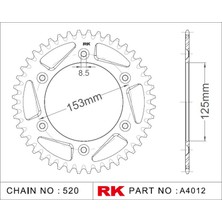 RK Honda CRF 450 X Aluminyum Arka Dişli A4012-51  (2005-2008)