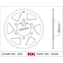 RK Kawasaki Z 1000 R Aluminyum Arka Dişli A4028-43-0A  (2017-2018)