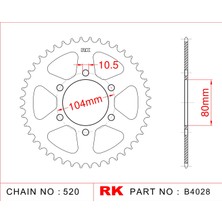 RK Kawasaki Z 750 R ABS RK Çelik Arka Dişli B4028-43  (2007-2012)