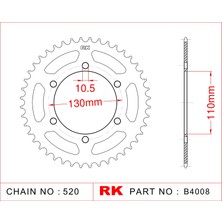 Yamaha YZF-R25 RK Çelik Arka Dişli B4008-43 (2015-2018)
