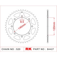 RK Kawasaki KLR 650 RK Çelik Arka Dişli B4427-42  (1995-2004)