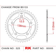 RK Honda CBF 600 SA RK Çelik Arka Dişli B5005-42  (2008-2012)