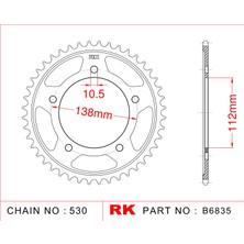 Yamaha YZF-R1 RK Çelik Arka Dişli B6835-48 (1999-2002)
