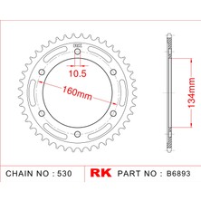 RK Honda CBR 1000 RR RK Çelik Arka Dişli B6893-40  (2004-2005)