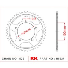 RK Aprilia RSV 1000 TUONO R RK Çelik Arka Dişli B5627-42  (2003-2005)