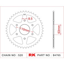 RK Ktm DUKE 125 RK Çelik Arka Dişli B4765-45  (2014-2018)