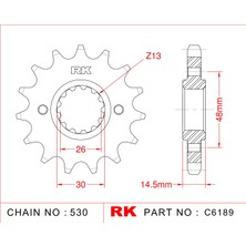 RK Honda VFR 800 F  RK Çelik Ön Dişli C6189-16  (2011-2014)