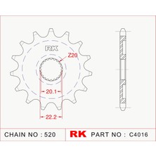 RK Yamaha WR 250 R RK Çelik Ön Dişli C4016-13  (2009-2018)