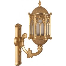 AVONNI BAP-68051-BSA-M3-OP Sarı Boyalı Dış Mekan Aydınlatma E27 Aluminyum Döküm Dip Polikarbon Cam 34x20cm