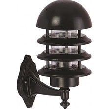 AVONNI BAP-68129-BSY Siyah Boyalı Dış Mekan Aydınlatma E27 Aluminyum Polikarbon Cam 25cm