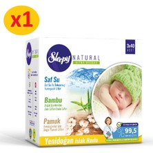 Sleepy Natural Yenidoğan Islak Pamuklu Bambu Havlu 3x40 (120 Yaprak)