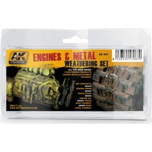 Ak Interactive Engines And Metal Weathering Set 5X35 Ml
