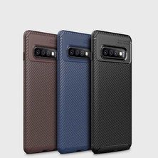 Case 4U S10e Uyumlu Kılıf Rugged Armor Karbon Desenli Lüx Negro Silikon Arka Kapak Lacivert