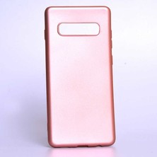 Case 4U Samsung Galaxy S10 Kılıf Klasik Mat Renkli Yumuşak Premier Silikon Rose Gold