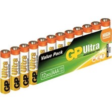 GP Batteries Ultra Alkalin AAA Kalem Pil 12 Adet