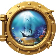 Renkselart Gemi Denizaltı Pencere Çocuk Odası Duvar Sticker