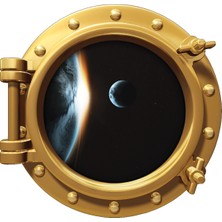 Renkselart Uzay Gemisi Gezegen Uzay Boşluğu Duvar Sticker