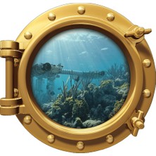 Renkselart Gemi Denizaltı Pencere Duvar Sticker