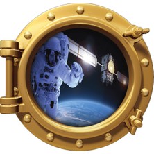 Renkselart Uzay Gemisi Astronot Atmosfer Roket Uydu Duvar Sticker