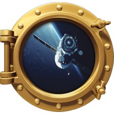 Renkselart Uzay Gemisi Atmosfer Roket Uydu Duvar Sticker