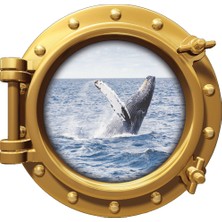 Renkselart Gemi Denizaltı Pencere Balina Deniz Duvar Sticker