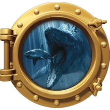 Renkselart Gemi Denizaltı Pencere Köpek Balığı Duvar Sticker