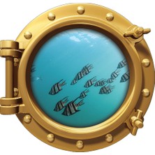 Renkselart Gemi Denizaltı Pencere Balık Sualtı Duvar Sticker