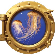 Renkselart Gemi Denizaltı Pencere Deniz Anası Duvar Sticker