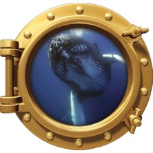 Renkselart Gemi Denizaltı Pencere Balina Deniz Duvar Sticker