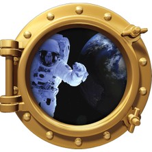 Renkselart Uzay Gemisi Astronot Atmosfer Roket Uydu Duvar Sticker