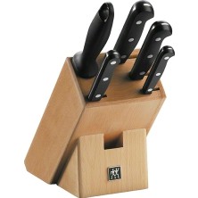 Zwilling Twin Gourmet 6 Parça Blok Bıçak Seti- Doğal Ahşap Bloklu