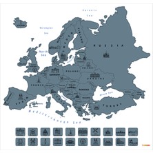 Mapofx Gez - Kazı Harita - Kazınabilir Avrupa Haritası - Scracth Map