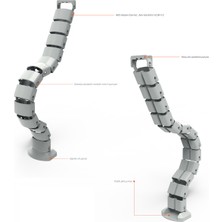 Ksi Design Masa Altı Omurga Kablo Kanalı-Gri