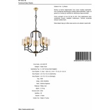 AVONNI AV-4162-5E Eskitme Kaplama Modern Avize E27 Metal Cam 62cm