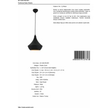 AVONNI AV-4106-M6-BSY Siyah Boyalı Modern Avize E27 Metal 27cm