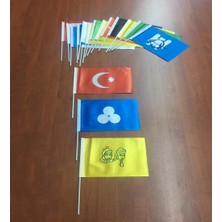 Gönder Bayrak Eski Türk Devletleri 17'Li Sopalı Seti 20X30Cm -