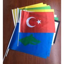Gönder Bayrak Eski Türk Devletleri 17'Li Sopalı Seti 20X30Cm -