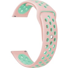 Markacase Samsung Gear S3 Classic Frontier İçin Pembe Yeşil Spor Silikon Kordon