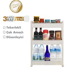 Motek Tekerlekli 3 Katlı Mutfak Banyo Rafı