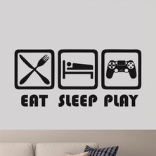 Sticker Master Oyuncu Eat,Sleep,Play Duvar Çocuk Odası Sticker Oto Motor Pc Etiket