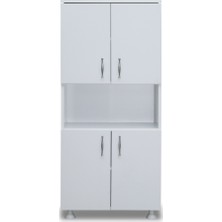 Nesse Shop Banyo Dolabı 5 Raflı 2 Kapaklı Ortası Bölmeli Ve Modüler