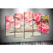 Tablocenter 5 Parçalı Çiçek Kanvas Tablo 60 x 100 cm