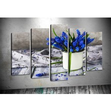 Tablocenter 5 Parçalı Çiçek Kanvas Tablo 60 x 100 cm