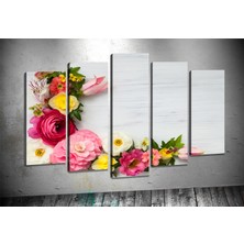Tablocenter 5 Parçalı Çiçek Kanvas Tablo 60 x 100 cm