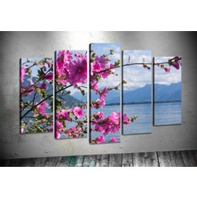 Tablocenter 5 Parçalı Çiçek Kanvas Tablo 60 x 100 cm