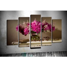 Tablocenter 5 Parçalı Çiçek Kanvas Tablo 60 x 100 cm