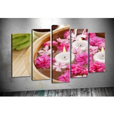 Tablocenter 5 Parçalı Çiçek Kanvas Tablo 60 x 100 cm