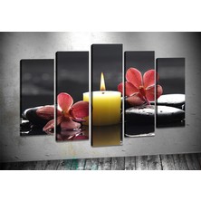 Tablocenter 5 Parçalı Çiçek Kanvas Tablo 60 x 100 cm