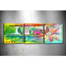 Tablocenter 3 Parçalı Çiçek Kanvas Tablo 30 x 90 cm