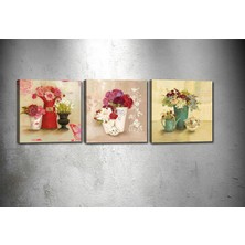 Tablocenter 3 Parçalı Çiçek Kanvas Tablo 30 x 90 cm